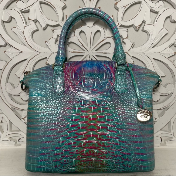 SOLD Brahmin Duxbury Satchel Blue Fin Melbourne Leather - Picture 10 of 11